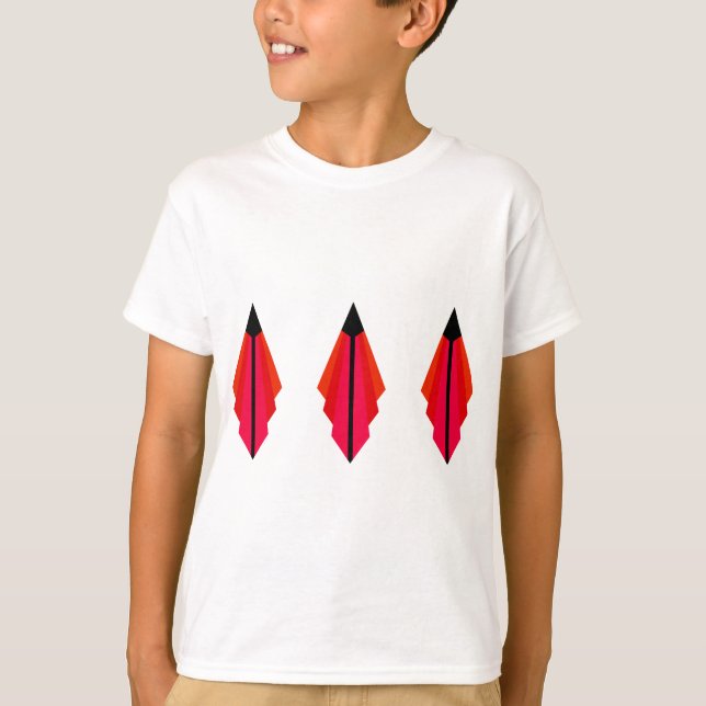 T-shirt Motif Art déco 3 en rouge (Devant)