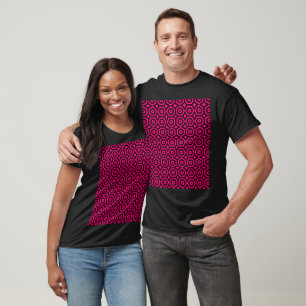 T-shirt Motif art déco géométrique rouge et noir