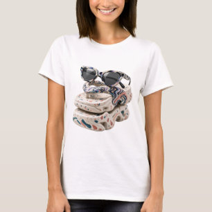 T-shirt Motif artistique abstrait argenté ludique