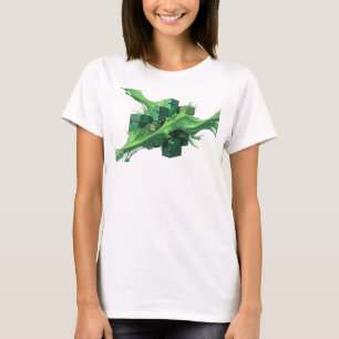 T-shirt Motif artistique abstrait de cubes verts frais