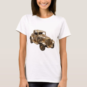 T-shirt Motif artistique argenté MONEY CAR
