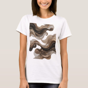 T-shirt Motif artistique ART ABSTRAIT Or Bold