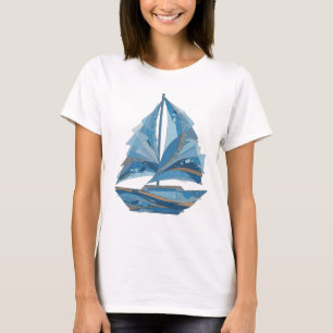 T-shirt Motif Artistique Brise-Glace Gris Moderne