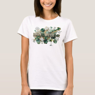 T-shirt Motif Artistique Coloré BOIS UN VERRE AVEC MOI