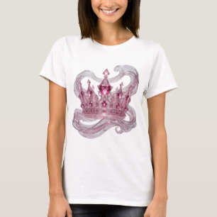 T-shirt Motif artistique COURONNE DE PRINCESSE rose frais