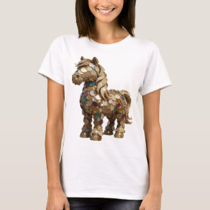 T-shirt Motif artistique d'art abstrait argenté ludique