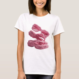 T-shirt Motif artistique d'art abstrait argenté saisissant