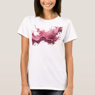T-shirt Motif artistique d'art abstrait rose élégant
