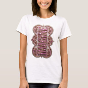 T-shirt Motif artistique IMAGINE Rose Clair