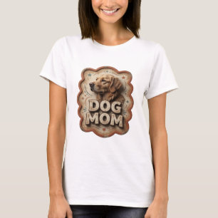 T-shirt Motif artistique ludique DOG MOM orange
