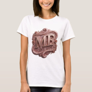 T-shirt Motif Artistique ME EST 1979 en Or Brillante