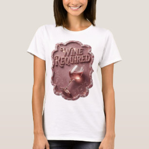 T-shirt Motif Artistique Or Fin VERRE DE VIN REQUIS