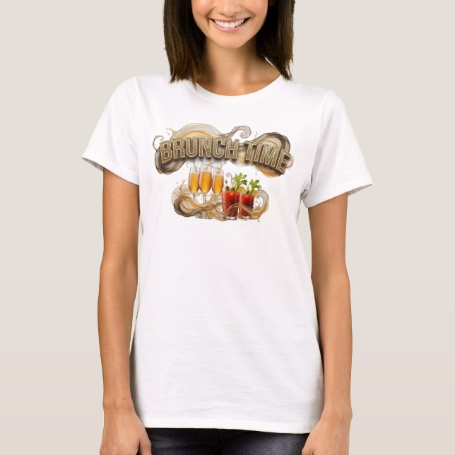 T-shirt Motif artistique Statement Orange HEURE DU BRUNCH (Devant)
