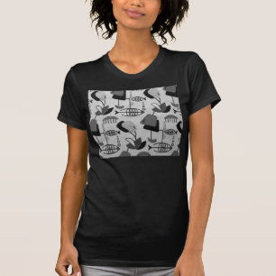 T-shirt Motif atomique noir et blanc