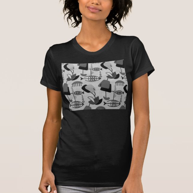 T-shirt Motif atomique noir et blanc (Devant)