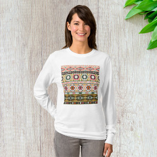 T-shirt Motif Aztèque Tribal Coloré Boho géométrique