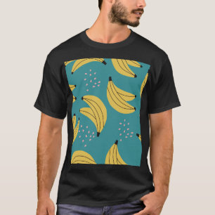 T-shirt motif banane vintage, arrière - plan bleu.