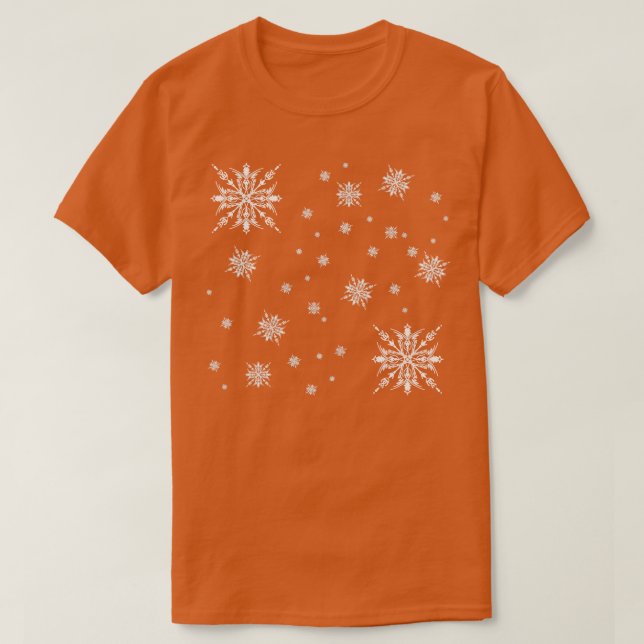 T-shirt Motif blanc à flocons de neige (Design devant)