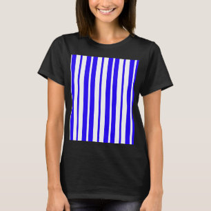 T-shirt Motif Bleu Blanc Vertical Grilles