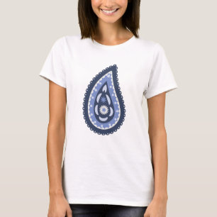 T-shirt Motif Blue Paisley