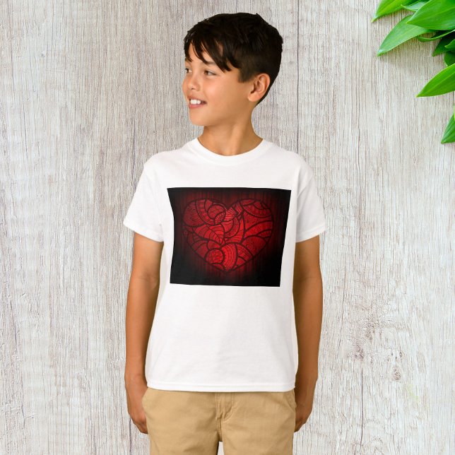 T-shirt Motif boho romantique du coeur de Mandala rouge co (Créateur téléchargé)