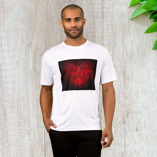 T-shirt Motif boho romantique du coeur de Mandala rouge co (Créateur téléchargé)