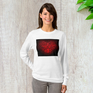 T-shirt Motif boho romantique du coeur de Mandala rouge co