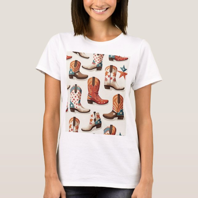 T-shirt Motif bottes Cowboy (Devant)
