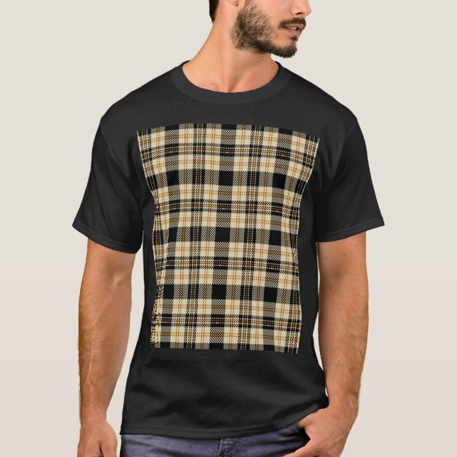 T-shirt Motif Brown couleur beige noir (Devant)