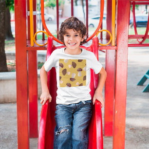 T-shirt Motif Brown de champignons sur moutarde jaune
