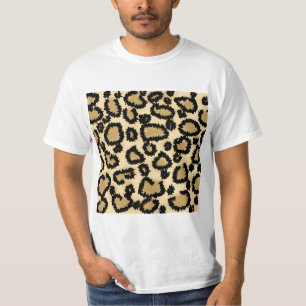 T-shirt Motif, brun et noir d'empreinte de léopard