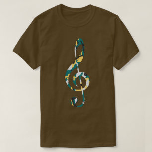T-shirt Motif camouflage bord de lac Clé de sol