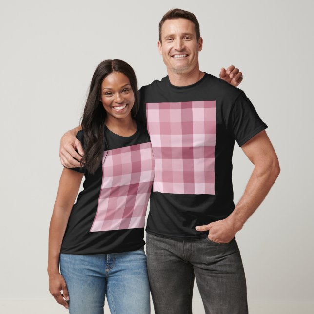 T-shirt Motif carreau gingham rose (Unisexe)