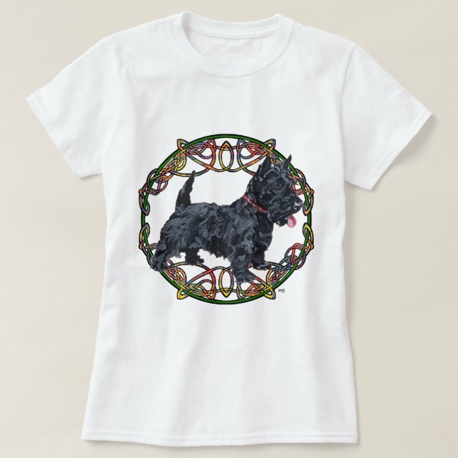 T-shirt Motif celtique pour Terrier Écossais (Design devant)