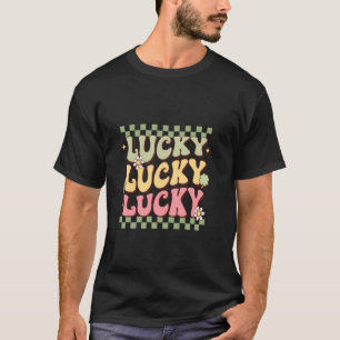 T-shirt Motif Chanceux Design Rétro pour Tenue Décontracté