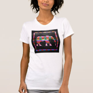T-shirt Motif Chevron Elephant sur bois