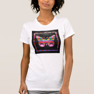 T-shirt Motif Chevron Papillon sur bois