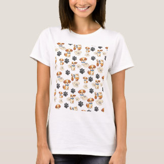 T-shirt motif chien et empreintes de pattes mignon