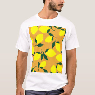 T-shirt Motif citron simple, arrière - plan orange.