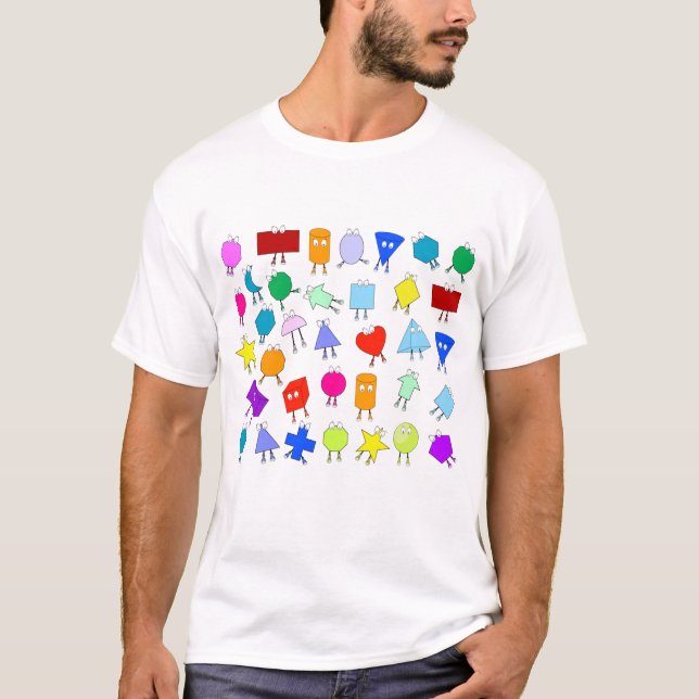 T-shirt Motif coloré 2D et 3D géométriques (Devant)