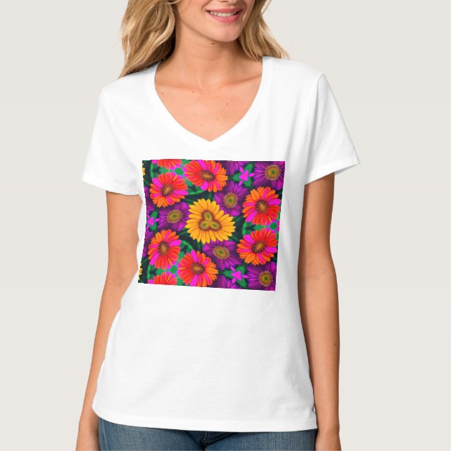 T-shirt Motif coloré Daisy Bouquet (Devant)