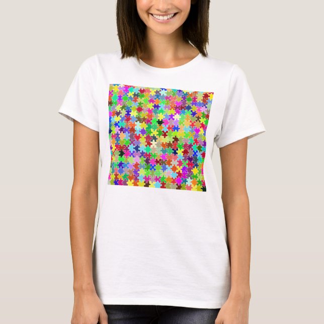 T-shirt Motif coloré de casse-tête (Devant)