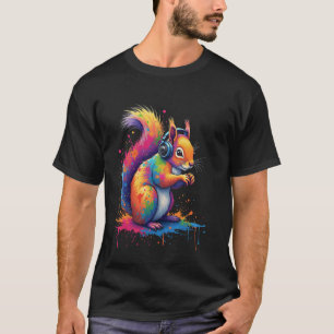 T-shirt Motif créatif d'écureuil