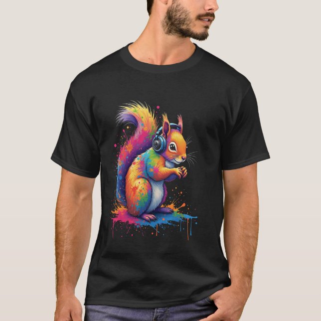 T-shirt Motif créatif d'écureuil (Devant)