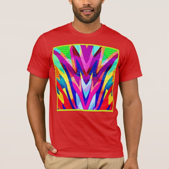 T-shirt Motif d'abstraction des couleurs éclatantes (Devant)
