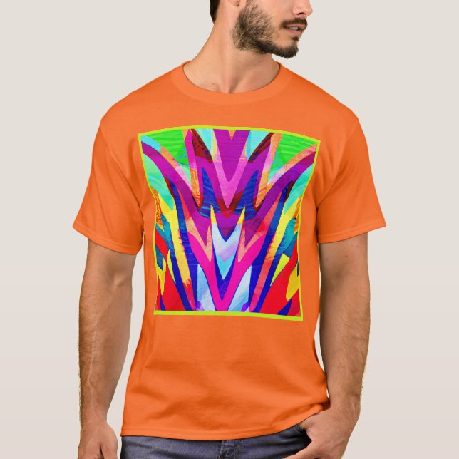 T-shirt Motif d'abstraction des couleurs éclatantes (Devant)