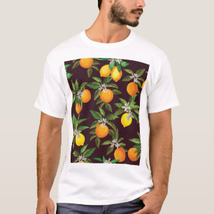 T-shirt Motif d'agrumes, Oranges Vintages de citrons.