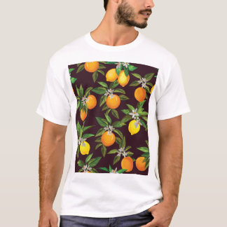 T-shirt Motif d'agrumes, Oranges Vintages de citrons.