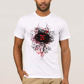 T-shirt Motif damassé vintage avec monogramme lettre N