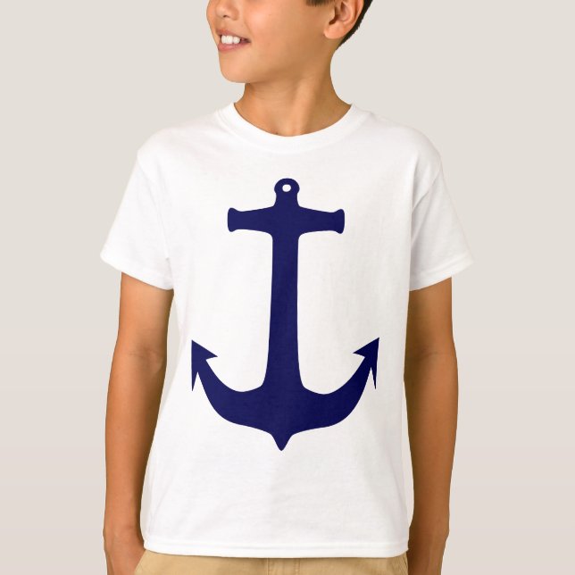 T-shirt Motif d'ancre bleu marine (Devant)